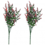 2 vnt dirbtinės gėlės Vivid Natural Charming 5 Forks Plastikinė levandų netikra gėlė vestuvėms