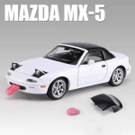 1/32 Mazda Miata MX5 Lydinio Mastelio Automobilio Modelis Diecast Miniatiūrinis Automobilis Žaislinė Transporto Priemonė Garsas ir &Scaron;viesa Kolekcija Vaikų Žaislas Dovana balta