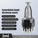 &Scaron;e&scaron;ių adatų galvos odos aplikatorius Skystas &scaron;ukos Plaukų &scaron;aknų vaistų &scaron;ukos Plaukams Plaukų augimo serumas Aliejus Maitinantis Nukreipiantis Masažuoklis 2