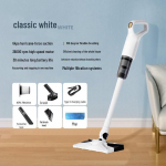 &bdquo;Galingas belaidis rankinis dulkių siurblys ir &scaron;luota su erkučių &scaron;alinimu&ldquo; balta