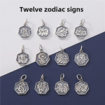 S925 sidabro zodiako gimimo metų pakabukas su rankų darbo karoliukų apyranke Black Thai Silver