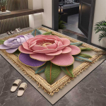 3D Gėlių Kilimas Prie&scaron;kambario Kilimas Vonios Kambario Sugeriantis Kojų Kilimėlis Neslystantis Kojų Kilimėlis 40*60cm
