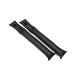 Sėdynės konsolės tarpų pagalvėlė, PU oda, 2 vnt. rinkinys, Juoda juoda