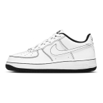 Nike Air Force 1 07 Low GS Kontrastingos siūlės - Balti Juodi Vaikų Kedai CW1575-104 38