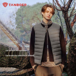 Tanboer Men's Versatile Short Collarless Down Vest TA5330113A 4XL 195