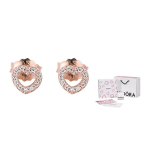 Pandora Rose &Scaron;irdelės Auskarai Moteri&scaron;ki Auskarai Rožinio Aukso Sidabro 280528CZ Box