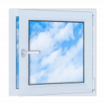 Baltas PVC langas 65x65 cm de&scaron;inysis 650x650 mm atidaromas-atverčiamas Ru