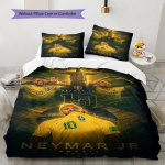 Neymar Jr Brazilijos ra&scaron;to patalynės komplektas Antklodės užvalkalas Pagalvės užvalkalas Namų dekoras Dovana (1 * antklodės užvalkalas + 2 * pagalvės užvalkalai, be &scaron;erdies) 135x200cm