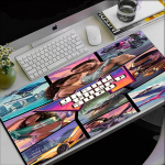 GTA 6 temos pelės kilimėlis, neslystantis guminis pagrindas, daugiafunkcinis biuro ir namų dekoras, puikiai tinka darbo vietos personalizavimui. 40cmx90cm