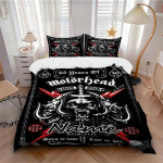 Individualus Tekstilinis Motorhead Jubiliejinis Patalynės 3 dalių Rinkinys HD Spaudos Antklodės Užvalkalas Pagalvių Užvalkalai Paaugliams Suaugusiųjų Miegamojo Dekoras 180cmx210cm