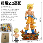Jt Statulėlė Dragon Ball Z Son Goku Figūrėlė Keičiamos Galvos LED Pagrindas Super Saiyan Goku Veiksmo Figūrėlės Kolekcijos Režimo Žaislai Dovanos