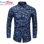 Cozy Up vyri&scaron;ki mar&scaron;kiniai su gėlėmis ilgomis rankovėmis, laisvalaikio lapeliais marginti Slim Fit &scaron;ventinė suknelė, gėlėti mar&scaron;kiniai Vyri&scaron;ki Chemise Homme vintažiniai drabužiai