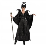 Devil Queen Cosplay kostiumas Helovinas Moterų juoda raganos pikta suknelė su ragais