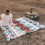 Tribal Antklodės Indijos Lauko Kilimėliai Stovyklavietės Piknikas Antklodė Boho Dekoratyvinės Lovos Antklodės Pledinės Sofos Kilimėliai Kelioniniai Kilimėliai Kutai Patalynė 90x90cm