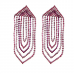 New Trend women's Rhinestone Claw Chain Tassel Pendant Earrings Temperament Dinner Party Earrings multi gray
