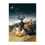 Raganų &scaron;abo senovinis plakatas senovinis paveikslas siena Menas paveikslas Velnias &scaron;ėtonas raguotas ožkas drobės spaudinio dekoravimas 20x30cm