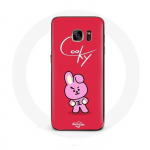 Coque pour Samsung Galaxy S6 BTS Bangtan Gar&ccedil;ons BT21 Cooky Fond Rouge