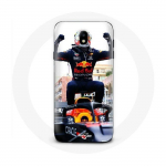 Coque pour samsung galaxy S4 Formule 1 Max Verstappen Pilote automobile F1 noir rouge et jaune