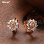 SIMJOO Rose Gold Auskarai Stilingi ir &scaron;vieži saulėgrąžų cirkonio auskarai