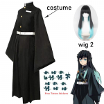 Tokitou Muichirou Cosplay kostiumas Anime Demon Slayer Cosplay Kimetsu No Yaiba Kisatsutai Uniformas Perukas Helovino drabužiai L