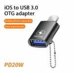 USB 3.0 į &bdquo;Lightning&ldquo; OTG adapteris, skirtas &bdquo;iPhone 15 Pro&ldquo;, &bdquo;Macbook&ldquo;, &bdquo;iPad&ldquo; greito įkrovimo USB lizdas į &bdquo;iOS&ldquo; vyri&scaron;ką jungtį, U disko keitiklis juoda