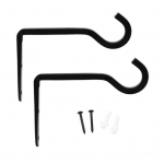 2 vnt. Metaliniai augalų pakabukai dengti sieniniai kabliukai pakabinamų augalų laikiklis didelio apkrovimo kabliukas gėlių krep&scaron;iams, vėjo varpeliams kabinti 2pcs juoda