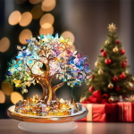 Colorful Tree Desktop Ornament Acrylic Sign Decor 2D Flat Novelty Party Supplies Table Centerpiece