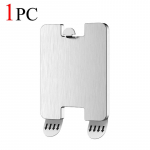 1 vnt. Nerūdijančio plieno nuotraukų rėmelių kabliukai pakabinamiems paveikslams, stiprūs lipnūs, vandeniui atsparūs kabliukai, nepaliekantys žymių, be gręžimo, svetainės lentynos sidabras