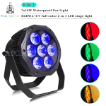 Atsparus vandeniui 7x18W RGBWA UV 6-in-1 LED Par &scaron;viestuvas IP65 Lauko scenos &scaron;viestuvas DMX valdomas scenos ap&scaron;vietimas DJ atmosfera Disco &scaron;viestuvas juoda