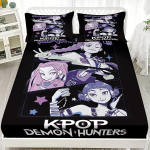 K-Pop D-Demon Hunters Individualizuota &bdquo;Pasidaryk pats&ldquo; paklodė su 2 pagalvių užvalkalais, gili ki&scaron;enė, namų dekorui, personalizuotas lovos užtiesalas 90x200x25cm 3pcs