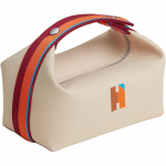 Hermes Bride-A-Brac 21 Sidabro Sagtis Medvilninis Kelioninis Laikymo Mai&scaron;elis Moteri&scaron;ki Krep&scaron;iai Grynai Baltas H104346M01 01 Blanc Pure White