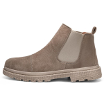 Retro Trend vyri&scaron;ki Chelsea batai Ruduo Žiema Vyri&scaron;ki studenti&scaron;ki auk&scaron;takulniai Walking Casual batai Juodi Chaki spalvos Suede Ankle Booty Pusbačiai 45 gray