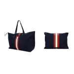 Bally Klasikinė Raudona ir Balta Dryžuota Didelės Talpos Rankinė Tote Bag Nailoninė Kelioninė Rankinė Vyri&scaron;ka Tote Bag Tamsiai Mėlyna 6233834 Basic Set (Bag+Dust Bag)
