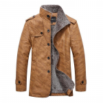Nauja žieminė vyri&scaron;ka striukė ir paltas Auk&scaron;čiausios kokybės odinė striukė Smart Casual Fur Plus Velvet striukė M
