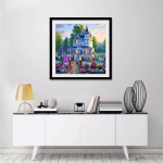 Deimantinė tapyba kryželiu &bdquo;Gražus sodo namas&ldquo; 3D deimantinis siuvinėjimas Kalnų kri&scaron;tolas 30x30CM
