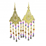 Les Tr&eacute;sors De Lily [L5772] - Boucles Cr&eacute;ateur 'Alta&iuml;' rose bleu dor&eacute;