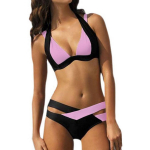 Moteri&scaron;ki madingi paplūdimio drabužiai, spalvoti susiuvami bikini, suskirstyti maudymosi kostiumėliai su apynasriu, tvarsčiu spausdinti paplūdimio drabužiai L