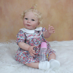 BZDOLL 55 cm 3D dažais dažoma oda, mink&scaron;ta silikoninė naujagimių lėlė su kraujagyslėmis ir 22 colių audinio kūnu, &scaron;viesiaplaukė Lisa mergaitės žaislas