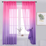 &Scaron;iuolaikinės gradiento spalvos langų tiulio užuolaidos svetainei miegamajame Organza Voile užuolaidos Vie&scaron;bučio apdaila Mėlynos permatomos užuolaidos W100xL250CM 1pc