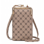 Mažas Crossbody telefono krep&scaron;ys moterims Mobiliojo telefono piniginė Piniginė Kiss Lock Mielas pečių krep&scaron;ys su kreditinės kortelės lizdais 11*5*18cm chaki