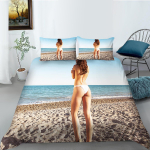 3D Bikini Grožio Pataliukai Paplūdimio Grožio Ra&scaron;to Antklodės Užvalkalas Pagalvės užvalkalas 2 arba 3 Pilno dydžio Viengulė Lova Patogus Mink&scaron;tas Namų Dekoravimas Baby 100x135cm