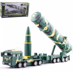 1/64 mastelio kinų DF-31A tarpžemyninės raketos paleidimo sunkvežimio slegiamo modelio žaislas, traukiama atgal žaislinė transporto priemonė su garsu ir &scaron;viesa, skirta vaikams, mažiems vaikams, dovana 1/64- 26x7x4cm žalia