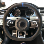 WCaRFun Customize Black Suede automobilio vairo dangtelis, skirtas Volkswagen VW Golf R MK7 Golf 7 GTI VW Polo GTI Scirocco 2015 m. Style 17
