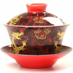 Keramikiniai rankomis dažyti tradiciniai C nese Gaiwan biuro arbatinukai Dragon Retro arbatos dubenėliai su dangteliu A
