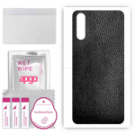 apgo Protective Skin Sticker for the back compatible with vivo S1, Wrap Film, Foil, Vinyl - Pattern Black Leather