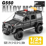 1/24 Scale Mini Auto Simulation BENZ Adenture G550 SUV 4x4 Diecast žaislinės transporto priemonės su garsu ir &scaron;viesa, dovana berniukams 1/24-Size24.5*10.6*11.3cm juoda