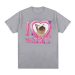 I Love My Boyfriend Cat Juokingi memų mar&scaron;kinėliai Vyri&scaron;ki Moteri&scaron;ki Laisvalaikio madingi mar&scaron;kinėliai trumpomis rankovėmis Mieli vir&scaron;utiniai 100 % medvilnės dideli mar&scaron;kinėliai S juoda