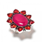 Ruby Natural Garnet Gemstone 925 Sterling Silver Jewelry Ring Size 10 a3q86