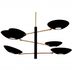 6 Stilnovo gaubtai Modernus &scaron;viestuvas I&scaron;skirtinis dizainas Sputnik sietynas Namų dekoras Lubinis pakabinamas Matinė juoda Ikoni&scaron;kas &scaron;viestuvas 38" Diameter juoda