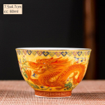 Keramika Sancai Gaiwan Bowl Dragon and Phoenix Master Cup arbatos puodelis Rankų darbo emalio spalvos arbatos dubuo Auk&scaron;čiausios klasės pagarbos arbatos rinkinys